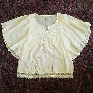 Sheer cream boho blouse